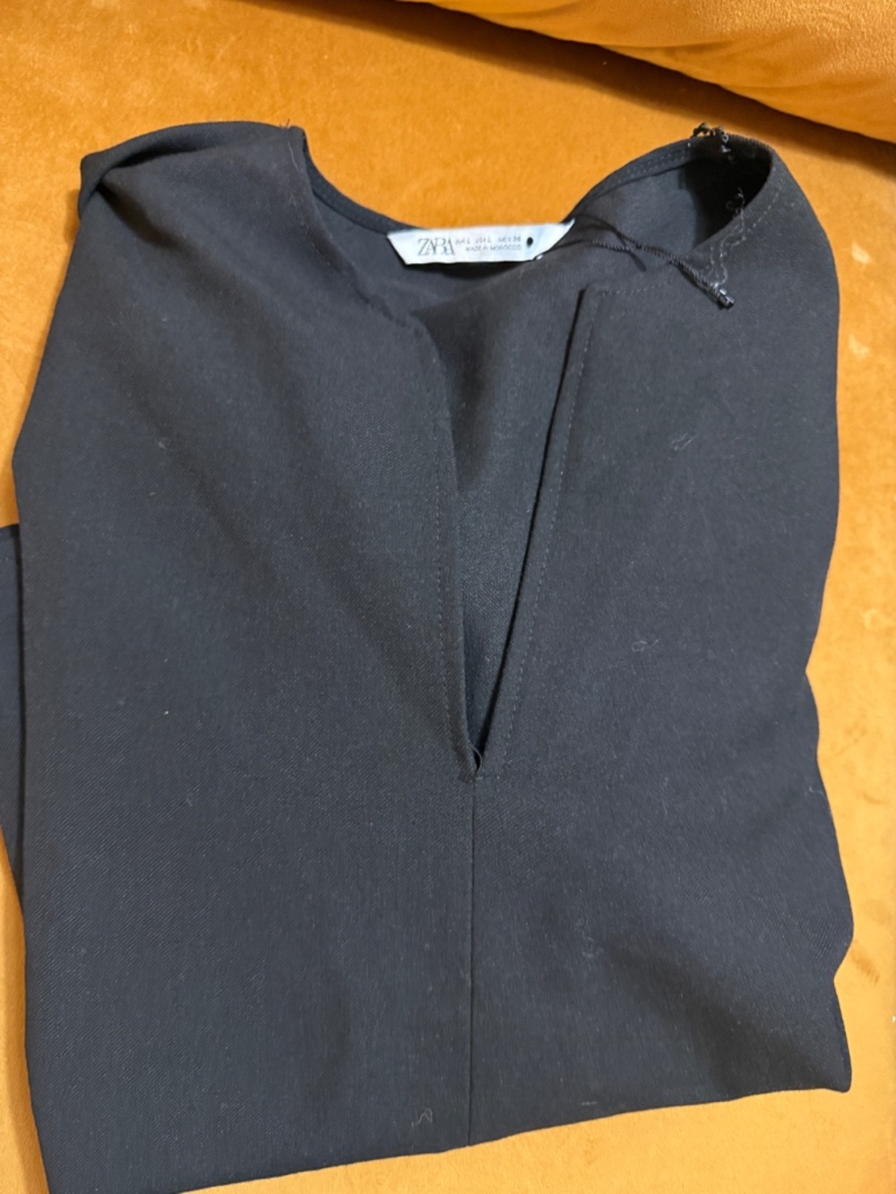 Zara NWT Black Structured Long Sleeve Blouse Womens Large Minimalist Top - Picture 10 of 10